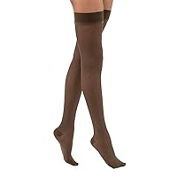 JOBST® Ultrasheer Pattern 15-20 mmHg Thigh High Moderate Compression Stockings with Silicone Dot Border Espresso / Large / Regular