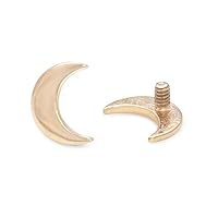 Painful Pleasures 14kt Yellow Gold Top with Crescent Moon — Internal 1.2mm