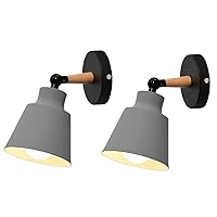 Set of 2 Wall Light Fixtures Nordic Wall Sconce Lamps Macaron Edison Copper Lamp Holder Aisle Lights Corridor Lamp Bedside Reading Light E27,Gray