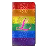 RW2900 Rainbow LGBT Lesbian Pride Flag PU Leather Flip Case Cover for Samsung Galaxy J7 (2018), J7 Aero, J7 Top, J7 Aura, J7 Crown, J7 Refine, J7 Eon, J7 V 2nd Gen, J7 Star