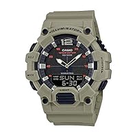 Standard HDC-700-3A3 Wristwatch, Men's, Women's, Kids, Children, Boys, Girls, Cheep Casio Chippukashi, Ana-Digi, Date, Waterproof, Khaki, Black, Overseas Model