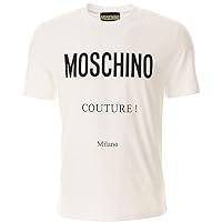 MOSCHINO Couture Men's White Logo Short Sleeve Crew Neck T-Shirt 56 XXXL