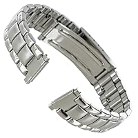 12-14mm Speidel Silver Stainless Steel Foldover Clasp Watch Band 1829/00