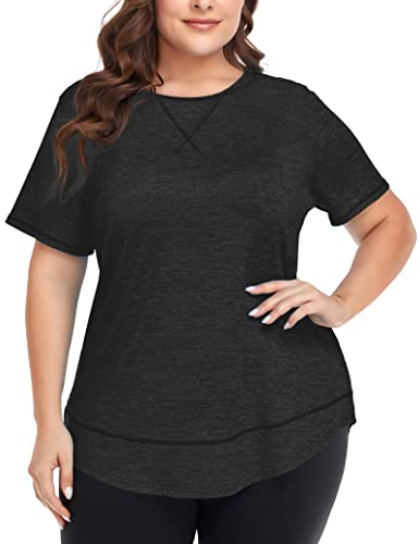 COOTRY Plus Size Workout Tops for Women Long Sleeve