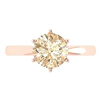Clara Pucci 1.9ct Round Cut Solitaire Genuine Natural Morganite Proposal Wedding Bridal Designer Anniversary Ring in 14k rose Gold