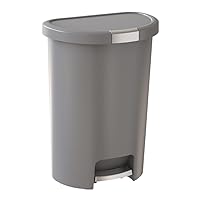 Curver Infinity 43.9 Liter / 13 Gallon Plastic Kitchen Trash Can with Foot Pedal and Locking Lid - Perfect for Household Use Indoor for Garbage Disposal or Recycling
