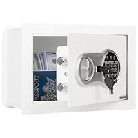 Wall Safe - Digital Safety Box with Passcode for Quick Access and Backup Key - Personal Safe for Cash or Jewelry - Wall Safes by Paragon (White)