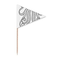 Paint Octopus Eight Black Toothpick Triangle Cupcake Toppers Flag