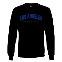 VICES AND VIRTUES Los Angeles California Cali LA Retro Blue Long Sleeve Men's
