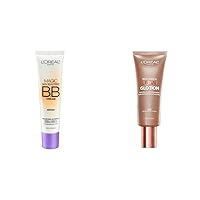 L'Oréal Paris Makeup Magic Skin Beautifier BB Cream Tinted Moisturizer, Medium, 1 fl oz, 1 Count & L'Oreal Paris Makeup True Match Lumi Glotion, Natural Glow Enhancer