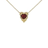 HALO DIAMOND HEART-SHAPED PERSONALIZED GENUINE BIRTHSTONE AND NECKLACE IN YELLOW GOLD - Gold Purity:: 10K, Pendant/Necklace Option: Pendant With 16
