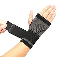 Wrist Brace, Adjustable Wrist Hand Palm Support 2 Pack, Workout Wristbands Tendonitis Carpal Tunnel Arthritis Training Pain Relief for Men Women Fitness Exercise Basketball