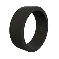 QALO Men's Basic and Flat Rubber Silicone Ring, Rubber Wedding Band, Breathable, Durable Rubber Wedding Ring for Men, Multi Packs, Multi Colors