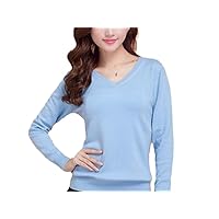 Spring Autumn V-Neck Knitted Sweater Winter Women Cashmere Pullovers Jumper