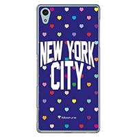 SECOND SKIN NYC Multi Heart Dot Navy (Clear) Design by Moisture/for Xperia Z4 SOV31/au ASOV31-PCCL-277-Y284