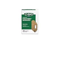 Curad Flex-Fabric Adhesive Bandages, Assorted Sizes, 30 Count