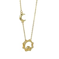 Necklaces for Women,Sterling silver necklace,sun and moon pendant,gift box,14K gold plated,for Teen Girls,Simple Jewelry