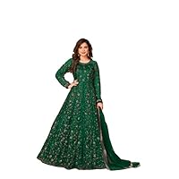 Womens Net Ceremonial Designer Net Style Floor Length Suit with Traditional Looks.