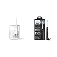 Philips Sonicare Power Flosser 3000, White, HX3711/20 & 4100 Power Toothbrush, Rechargeable Electric Toothbrush with Pressure Sensor, Black