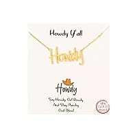 Women's Howdy Y'all 18K Gold Dipped Pendant Necklace (16