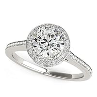 14k White Gold Classic Channel Slim Shank Diamond Engmt Ring 2 cttw