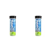 Nuun Sport + Caffeine: Electrolyte Tablets, Fresh Lime, 1 Tube (10 servings) (Pack of 2)