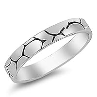 Wedding Cracked Etched Tattoo Vein Ring New .925 Sterling Silver Band Sizes 5-10