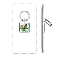 Athletes Skiing Sports Freestyle Watercolor Square Cell Phone Ring Stand Holder Bracket Universal Support Gift