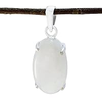 Adorable 925 Sterling Silver Pendant Rainbow Moonstone Silver Pendant White Pendant Oval Pendant Prong Setting Pendant Rainbow Moonstone Pendant Fashion Jewelry For Girl