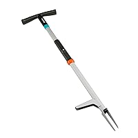 Gardena 3518-20 Weed Puller, Stand Up Weeding Made Easy, Patented Blades for Effective Weed Removal, Built-in Ejector, Silver