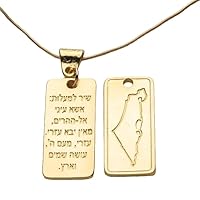 14K Gold Plated Shir Lamaalot Israel Jeweish Pray Song 2 Sides Israel Flag Map God Will Save You Israel Jeweish Bring Them Home Now Necklace Jewelry Women Men Unisex Chain necklace Stand with Israel Support Israel I Stand with Israel