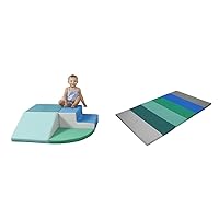 Factory Direct Partners 11619-CTGN SoftScape Toddler Playtime Corner Climber & FDP SoftScape Space Saver Foldable Children's Play Mat - Soft, Sturdy 1.5 inch Thick Foam, 3-Fold Floor Mat