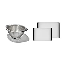 OXO Good Grips Stainless Steel 5 qt./ 4.7 L Colander and OXO Good Grips 2-Piece Plastic Cutting Board Set (Pack of 1),Clear