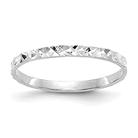 10k White Gold Sparkle Cut Design Band for boys or girls Ring Measures 1mm Wide Size 3.00