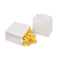 Restaurantware Bag Tek 3.9 x 2.3 x 3.8 Inch Paper Bags For Snacks 100 Small Paper Bags For Foods - Disposable Sustainable White Paper Snack Bags Microwavable Freezable