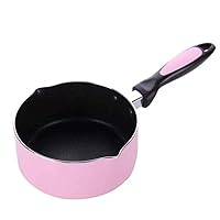 Frying Pan With Lid 18CM Pink/black Soup Pot Saucepan Portable Stockpot Milk Heating Nonstick Cooking Pan Kitchen Cookware For Gas Induction Cooker,pink no cover