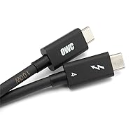 OWC Thunderbolt 4 Cable, Thunderbolt Certified, 2.0 Meter (6.56 ft.), 40 Gb/s Data Transfer, 100W Power Charging, Compatible with Thunderbolt 4, Thunderbolt 3, USB-C, and USB4 Devices, Black OWC Thunderbolt 4 Cable, Thunderbolt Certified, 2.0 Meter (6.56 ft.), 40 Gb/s Data Transfer, 100W Power Charging, Compatible with Thunderbolt 4, Thunderbolt 3, USB-C, and USB4 Devices, Black
