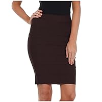 Knee Length Tiered Sleek Stretch Skirt