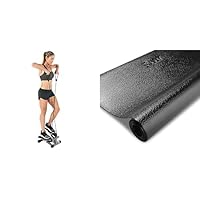 Bundle of Sunny Health & Fitness Mini Stepper Stair Stepper with Resistance Bands + Sunny Health & Fitness Home Gym Foam Floor Protector Mat for Fitness & Exercise Equipment