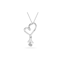 0.02-0.08 Cts SI2 - I1 clarity and I-J color Diamond Heart Pendant in 18K White Gold