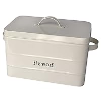 Tin Canister Collection, 13-Liter Bread Box with Cover, Kitchen Food Storage Organization, Ivory