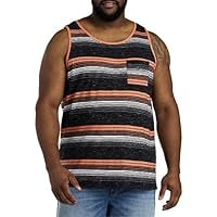 True Nation by DXL Men's Big and Tall Striped Tank T-Shirt