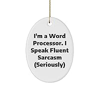 I'm a Word Processor. I Word Processor Oval Ornament, New Word Processor Gifts, Christmas Ornament for Coworkers from Friends, Hilarious Christmas Ornaments, Funny, Gag Gifts for