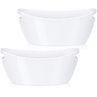Ice Bucket 2 PCS,White Acrylic Ice Buckets for Parties, Mimosa Bar Supplies Beverage Tub and Scoops for Champagne Beer Sparkling Wine Cocktails（5.5L）Extra Large Model