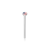 316L Surgical Steel Nose Stud Ring 2mm USA Flag Choose Your Style 20G