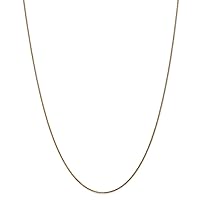 14k Gold 1mm Sparkle Cut Spiga With Spring Ring Clasp Chain Necklace Jewelry for Women - Length Options: 16 18 20 22 24 26 30