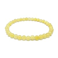 Natural Baltic Amber Round Shape Beads Milky Color Beaded Bracelet, Genuine Baltic Amber.