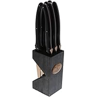 Jean Dubost New Age 6pc Block Black/Copper steak knives, one size