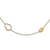 14k Gold Polished and Scratch finish Beaded Necklace 31 Inch Measures 13.5mm Wide Jewelry for Women