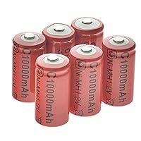 Rechargeable Batteries C Size 1.2V 10000Mah Ni-Mh Red Rechargeable Battery Cell for Gas Cooker Burner Led Torch and Toys. 1.2V 6Pcs